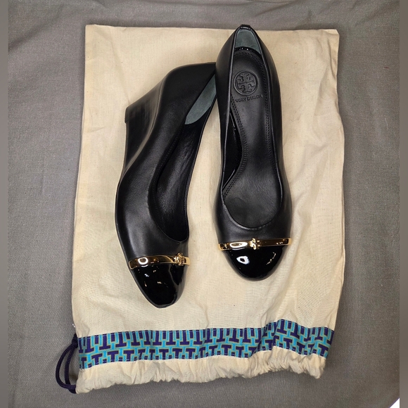 NWOT Tory Burch Pacey Cap-toe Wedges - Picture 3 of 6